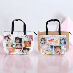 집합 디자인 (테두리 베이지) / 데이트 비주얼 (흰색) 어딘가 토트 백 [그녀, 빌립니다]
