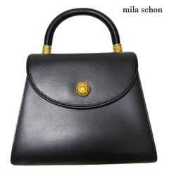 極美品】mila schon がま口フォーマルハンドバッグ ラウンドシルエット