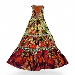 2003s Jean Paul Gaultier soleli butterfly maxi dress archive super long 137cm ジャンポールゴルチエ スーパーロング パワーネット 蝶 アーカイブ 名作のサムネイル