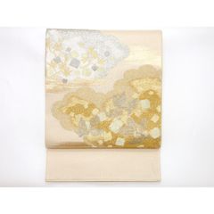 未使用品】袋帯 明綴れ織 花柄 ブルー お太鼓柄 - メルカリ