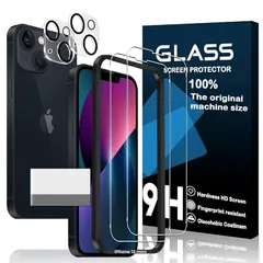 【新品】 対応 iPhone 13 mini ガラスフィルム iPhone 13 mini ガイド枠付き 指紋防止 【2* フィルム + 2* レンズ保護フィルム+ 1*ガイド枠付き+ 1*取り除き発泡板】iphone13 mini 強化ガラス 液晶 アイフォ