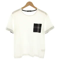 ブラックレーベルクレストブリッジ BLACK LABEL CRESTBRIDGE Tシャツ カットソー クルーネック 半袖 胸ポケットチェック柄 M 白 ホワイト 黒 ブラック 51P12-712-02 /YT ■JS