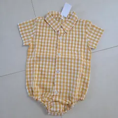 (新品) 赤ちゃん 男の子 ユア CHECK(チェック) KARA(カラ) 半袖 ボディ SUIT(スーツ) 100号