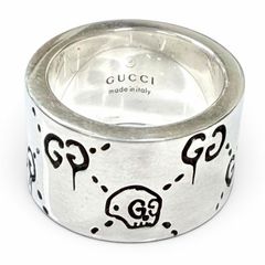 GUCCI グッチ 指輪 リング 14号 ゴースト インターロッキングG スカル