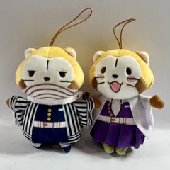 ★ 鬼滅の刃×ラスカル コラボマスコット 2点 まとめ商品 甘露寺蜜璃 伊黒小芭内 あらいぐま プライズ 全長約15cm 現状品