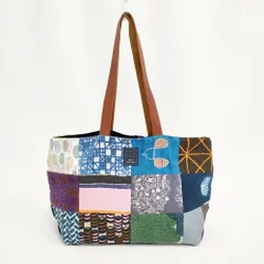 mina perhonen piece bag os9009 パッチワーク ピースバッグ トートバッグ チャ 多色 レディース ミナペルホネン【中古】6-0518G◎のサムネイル