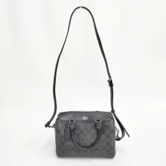 COACH ミニ・ベネット・サッチェル シグネチャー F32203 2way ボストンバッグ クロ チャコールグレー レディース コーチ【中古】6-0518G◎のサムネイル