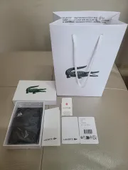 新作シャントコ LACOSTE カードウォレット ブラック ショッピングバッグ フルセット (新品)のサムネイル