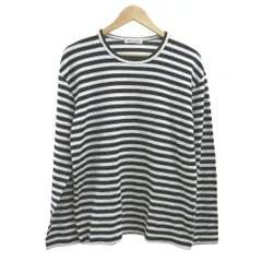 コムデギャルソン COMME des GARCONS Tシャツ L 白 ホワイト 黒 ブラック ボーダー柄 ラウンドネック 長袖 /YU ■GY62のサムネイル