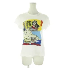 エルマノシェルビーノ ERMANNO SCERVINO Tシャツ S 白 ホワイト イラスト ラウンドネック 半袖 D365L304CMTHJ /CK16 ■GY57のサムネイル