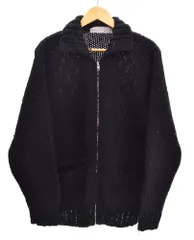 コムデギャルソン COMME des GARCONS HOMME 00s 田中オム 銀タグ Wool Knit Zip Sweater Jacket ウールニット ジップセーター ジャケット HN-070250 セーター ブラック 103MT-4712のサムネイル