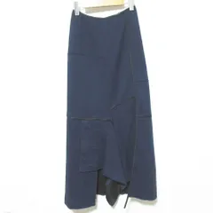 美品 3.1 Phillip Lim 3.1フィリップリム deconstructed patch skirt ロング ニットスカート P181-3291WMJ S ネイビー レディース 古着 中古 USEDのサムネイル