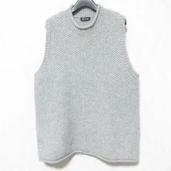 美品 Papas+ パパス プラス カシミヤブレンド ニットベスト プルオーバー M グレー メンズ 古着 中古 USEDのサムネイル