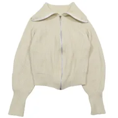 TODAYFUL トゥデイフル ニットブルゾン ジップアップ ハイネック ショート丈 サムホール カットソー F ライトベージュ レディース 古着 中古 USEDのサムネイル
