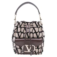 美品 Valentino Garavani ヴァレンティノガラヴァーニ 23ss トワル イコノグラフ 巾着 バケットバッグ ハンドバッグ 2WAY ベージュ レディース 古着 中古 USEDのサムネイル