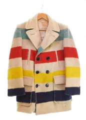 ヴィンテージ Vintage 60s 70s HUDSON'S BAY ボーダーブランケットコート ダブルブレスト イングランド製 60's 70's ハドソンズベイ ジャケット マルチカラー 103MT-4620のサムネイル