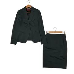 良品 Max Mara STUDIO マックスマーラステュディオ ストレッチ テーラードジャケット スカート セットアップ スーツ 36 ブラック  レディース 古着 中古 USEDのサムネイル