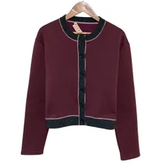 美品 MARNI マルニ 配色 クロップド スウェット カーディガン サイズ40 ボルドー レディース 古着 中古 USEDのサムネイル