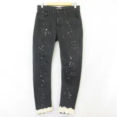 良品 PMDS PREMIUM MOOD DENIM SUPERIOR ピーエムディーエス ペイント加工 ボタンフライ デニムパンツ ジーンズ W28 グレー系 メンズ 古着 中古 USEDのサムネイル
