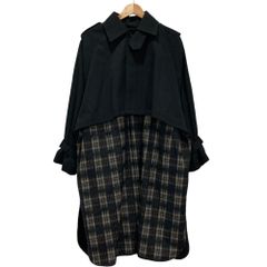 KIDILL キディル トレンチコートタータンチェック黒グリーン系オーバーサイズ KIDILL キディル トレンチコートタータンチェック黒グリーン系オーバー