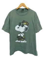 Changes (チェンジーズ) SNOOPY スヌーピー キャラクタープリントTシャツ 両面 USA製 90S 古着 ビンテージ THE FEW THE PROUD THE COOL カモフラ 迷彩 ミリタリー XL オリーブ系 メンズ/045のサムネイル