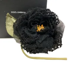 美品 DOLCE&GABBANA ドルチェアンドガッバーナ レースフラワー コサージュ ブラック レディース 古着 中古 USEDのサムネイル