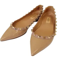 良品 VALENTINO GARAVANI ヴァレンティノガラヴァーニ ロックスタッズ フラットパンプス サイズ36.5 23.5cm相当 ベージュ レディース 古着 中古 USEDのサムネイル