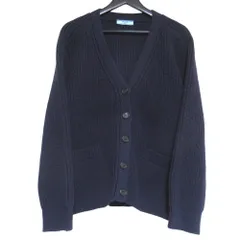 美品 PRADA プラダ 23年商品 Vネック コットンニット カーディガン P25L89 サイズ38 ネイビー レディース 古着 中古 USEDのサムネイル
