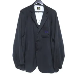 美品 NEEDLES ニードルス パピヨンポケット サテン シングル テーラードジャケット Sサイズ ネイビー メンズ 古着 中古 USEDのサムネイル