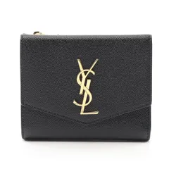 サンローランパリ SAINT LAURENT PARIS 二つ折り財布 アップタウン 5822961GF0J1000 ブラック レザー 二つ折り財布 レディース 新品のサムネイル