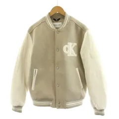 カルバンクラインジーンズ Calvin Klein Jeans バーシティ ボンバージャケット スタジャン ロゴ 切替 S アイボリー ベージュ J324433 /AN71