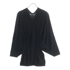 LIMI feu (リミフゥ) TUCK V NECK T-SHIRT 半袖Tシャツ カットソー ブラック LO-T25-139
