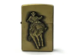 zippo (ジッポー) Marlboro マルボロ カウボーイ ロデオ 1998年製 限定品 オイルライター ゴールド 雑貨/004のサムネイル