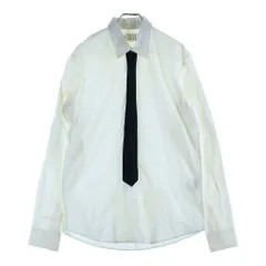 Maison Martin Margiela (メゾンマルタンマルジェラ) 08SS ここのえタグ ネクタイ切り替え 長袖シャツ ホワイト/ブラック 30 DL066のサムネイル