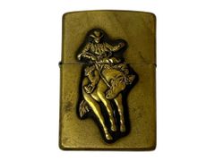 Zippo カウボーイ メタル貼り 真鍮製 オイルライター 1993年6月製造 Zippo カウボーイ メタル貼り 真鍮製 オイルライター 1993年6月製造