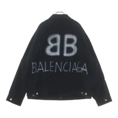 BALENCIAGA (バレンシアガ) 23AW Spray Paint BB Logo Denim Jacket 678354 バックスプレーロゴプリント デニムジャケット ブラックのサムネイル