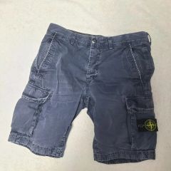 美品 STONE ISLAND カーゴショーツ ネイビー W34 ガーメントダイ