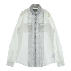 DOLCE & GABBANA (ドルチェアンドガッバーナ) フロント切り替えシャツ ホワイト×グレー #42のサムネイル