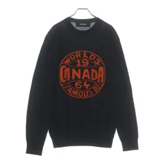 DSQUARED2 (ディースクエアード) 20AW Canada World Famous Knit Sweater カナダ ワールドロゴ サマーニット S74HA1088 ブラック/オレンジのサムネイル