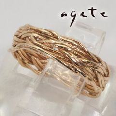 agete アガット K10 フェザーリング 羽 ゴールド - メルカリ