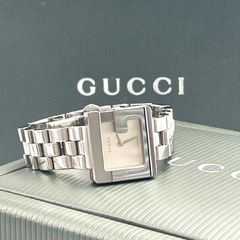 稼働 GUCCI 腕時計 スクエア シルバー シェリーライン 箱付き 3731