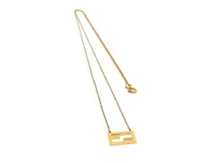 FENDI フェンディ ネックレス バゲット ゴールド系 メタル レディース FFロゴ 美品のサムネイル