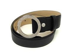 極美品 BVLGARI ブルガリ ロゴマニア ベルト ブラック シルバー金具