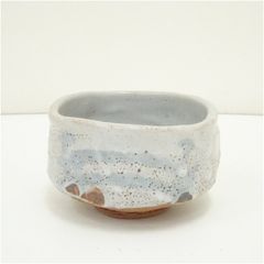 陶芸家 安藤日出武 志野茶碗 茶盌 抹茶碗 共箱 志野 鼠志野 美濃 桃山