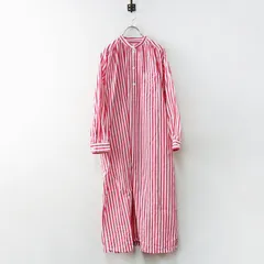 ティヤマイパリ t.yamai paris バンドカラー ビックストライプ ワンピース 1 ピンク×ホワイト／ドレス 長袖 ロング【2400014979404】のサムネイル