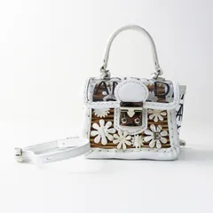 定価107800円 美品 エバゴス ebagos ハンドバッグSS かっちりバッグプティ ビニール・アセチ ホワイト┃ショルダー 白【2400014999303】のサムネイル