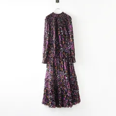 美品 ヴィヴィアンタム VIVIENNE TAM フラワープリント パワーネット セットアップ 38/ブラック 花柄 スカート ブラウス【2400014968507】のサムネイル