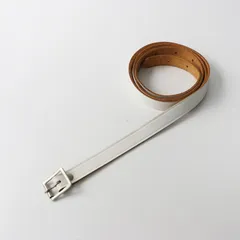 美品 エムエイチエル マーガレットハウエル MHL MARGARET HOWELL レザーナローベルト ホワイト ┃白 ユニセックス【2400014965223】