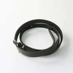 イングランド製 マーガレットハウエル MARGARET HOWELL レザー ナローベルト カーキ┃ロゴ打刻 ユニセックス【2400014965230】