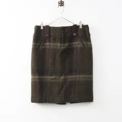 90s インパクト21期 ラルフローレン RALPH LAUREN ウール アルパカチェックスカート 5f/カーキ系 ボトムス 【2400014969139】のサムネイル